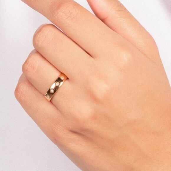 Gold Ring CZ Stars Waterproof Ring Celestial Gold Ring Cosmic Ring BEAUTIFUL - Picture 9 of 12